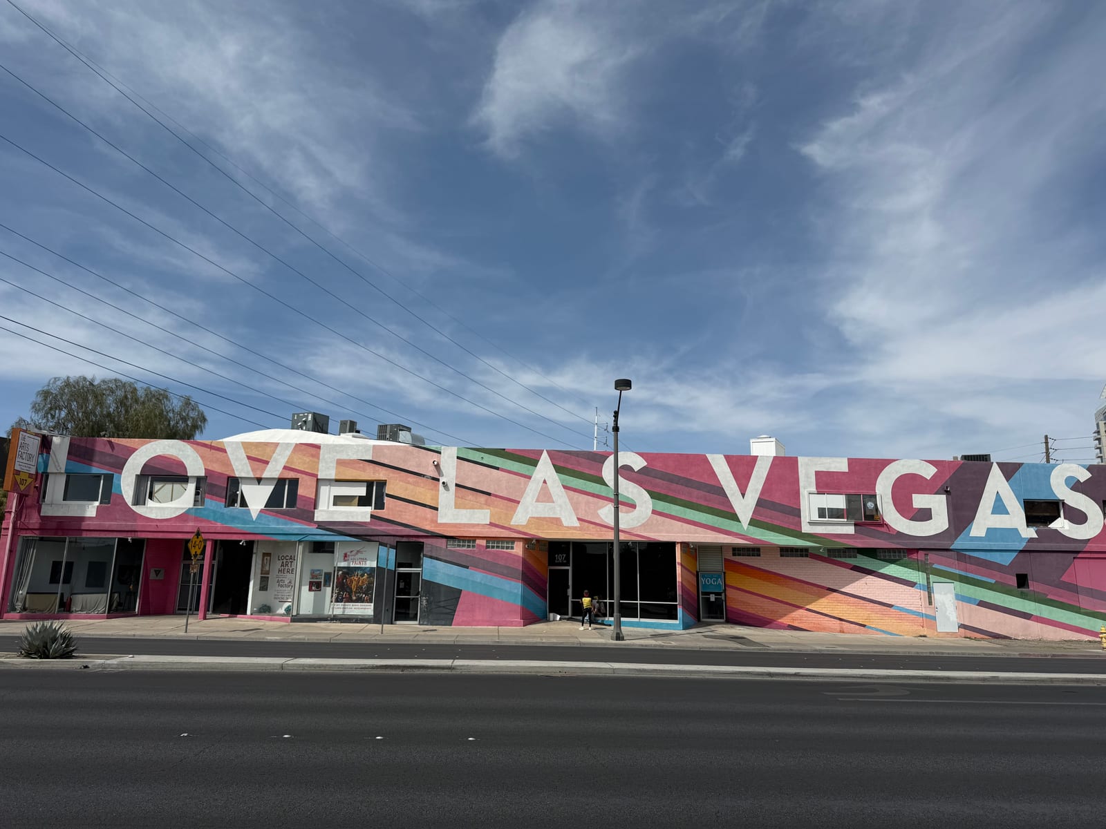 Colorful Love Las Vegas mural on a building in the 18b Las Vegas Arts District